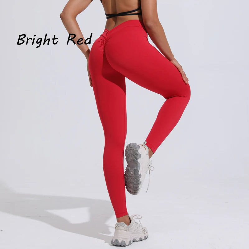 Women's V Back Full Length Leggings For Workout Outfits