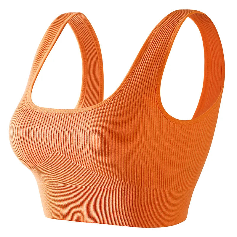 Women's Ribbed Scoop Neck Sports Bra