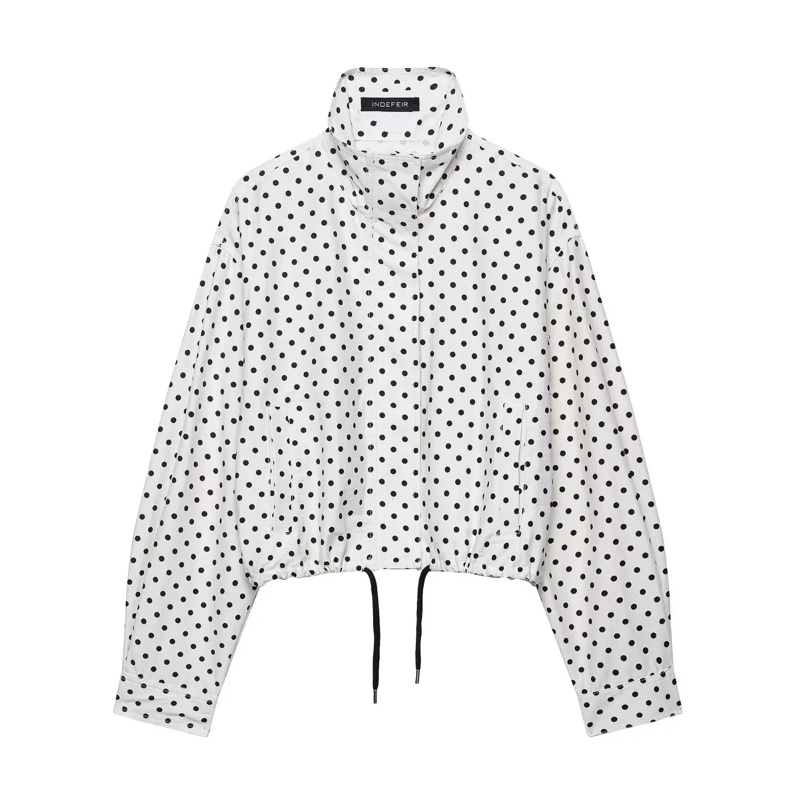 Women's Polka-Dot High-Neck Zip-Front Jacket