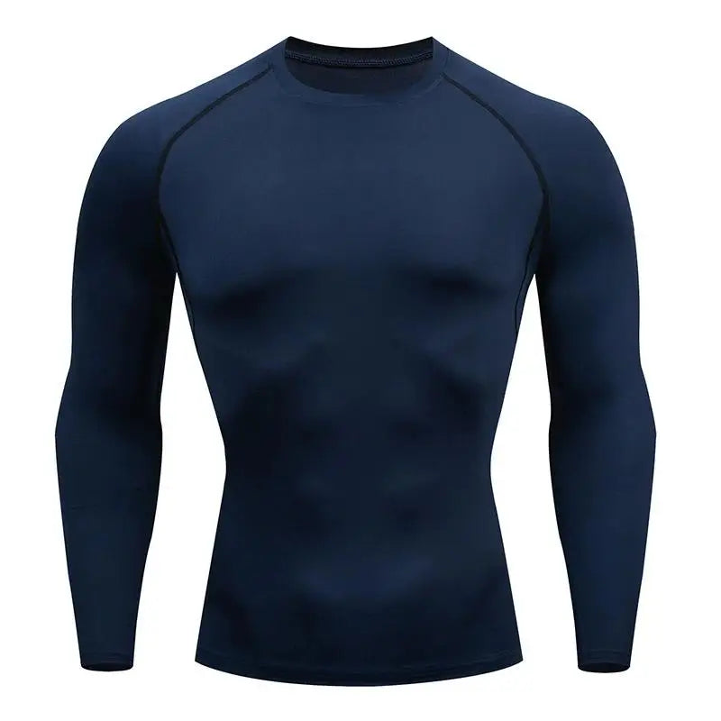 Fitted Crew Neck Long Sleeve Compression T Shirt