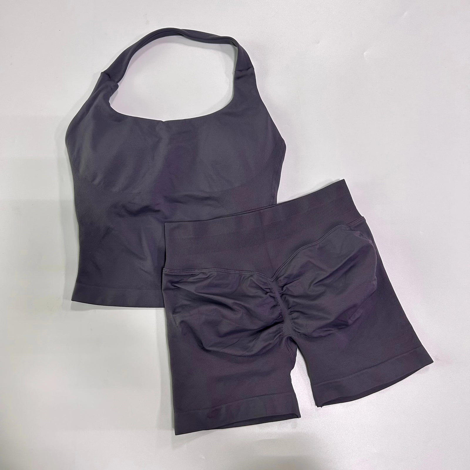 Women's Longline Tank And Shorts Yoga Set For Workout Outfits