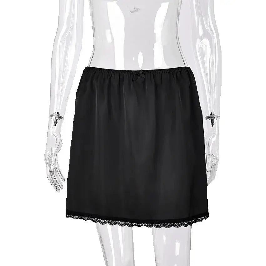 Women's Polyester-Elastane Solid High-Waist Satin Slim-Fit Straight Mini Skirt for Summer Outfits