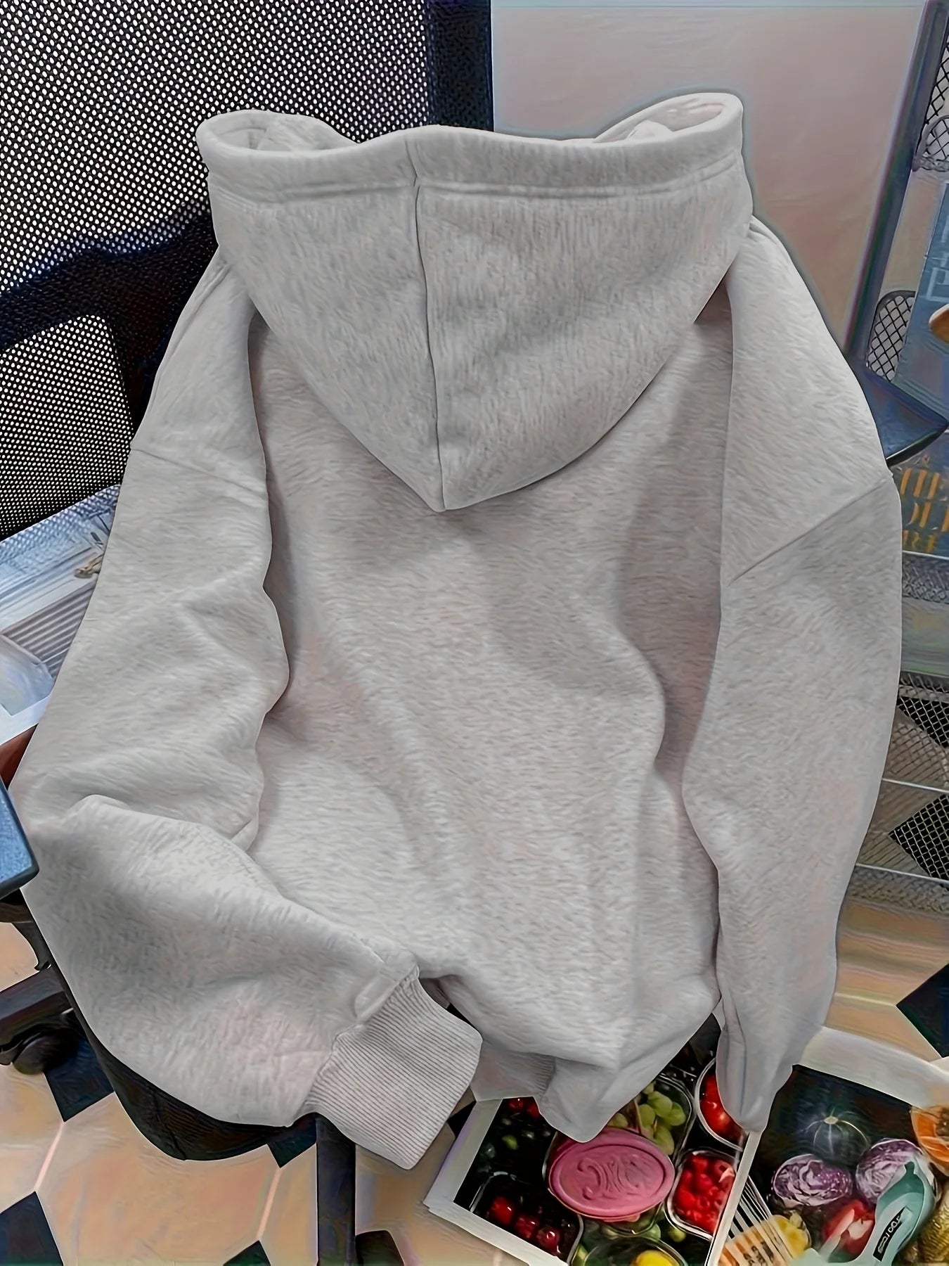 Letter Graphic Long Sleeve Pullover Casual Hoodie for Layering