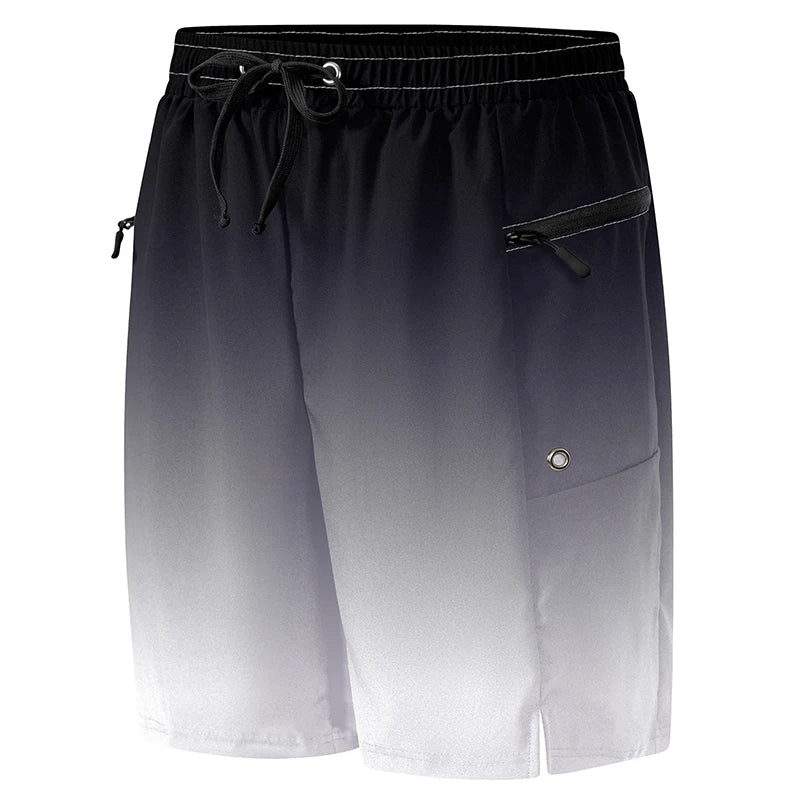 Men's Swim Shorts with Zipper Pockets and Mesh Liner for Beach and Pool Wear