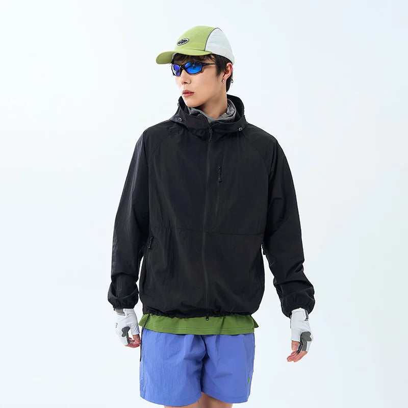 Lightweight Hooded Hiking Windbreaker Jacket for Trail Wear