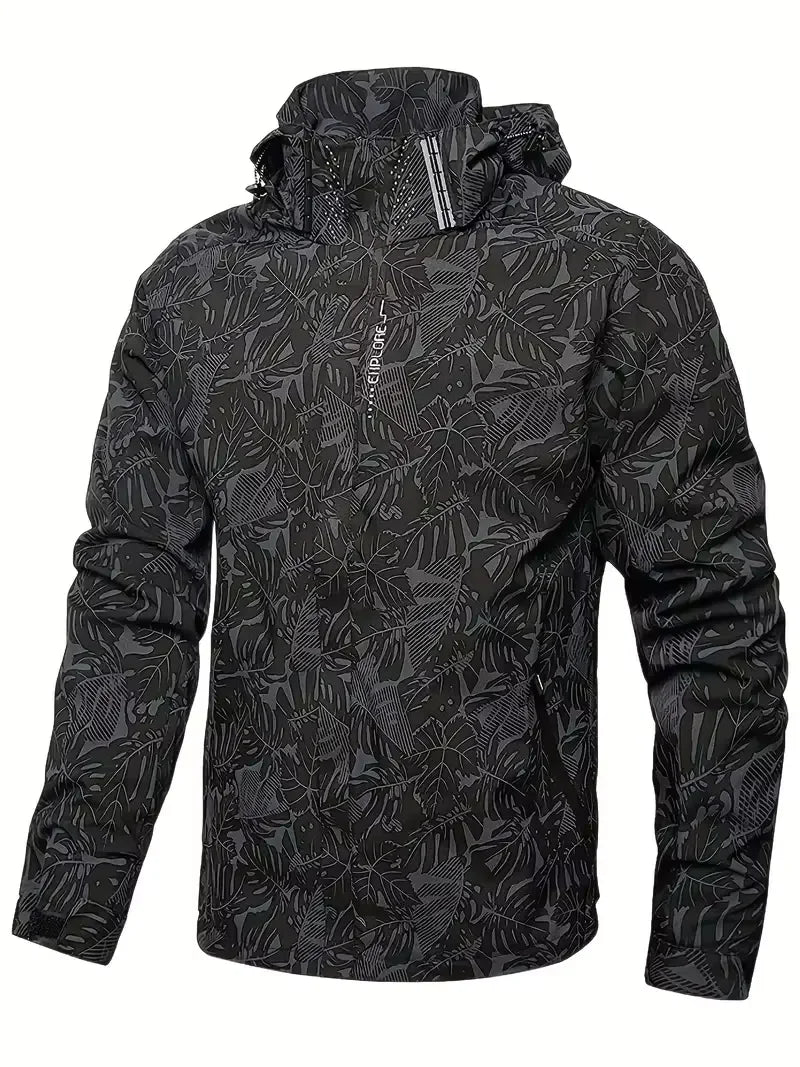 Men's Printed Zip-Front Windbreaker