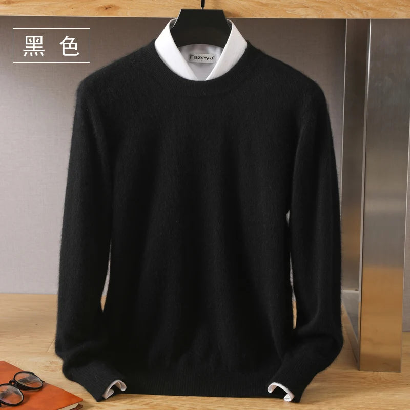 Men's Plain Crew Neck Long Sleeve Knit Sweater
