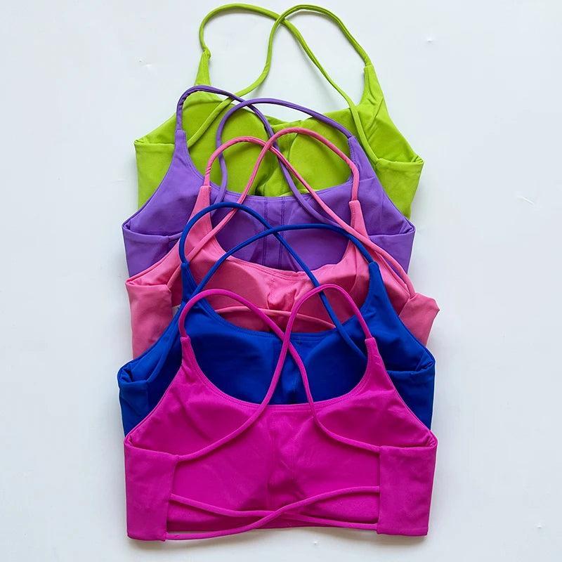 Women's Thin Strap Cross Back Sports Bra