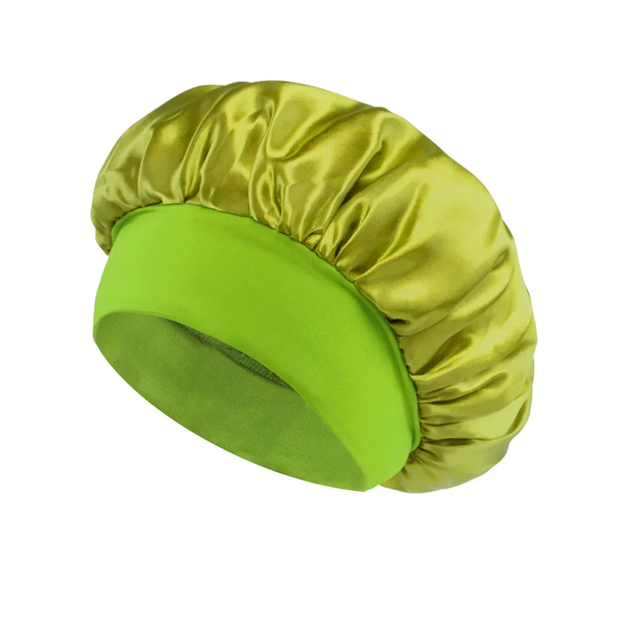 Women's Satin Sleep Bonnet with Wide Elastic Band and Color Options