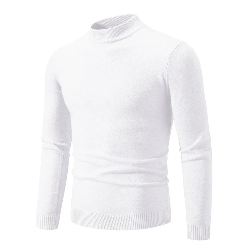 Men's Mock Neck Long Sleeve Knit Sweater