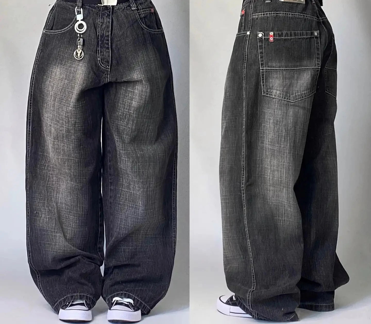 Women's Cargo Wide Leg Pocket Denim Jeans For Everyday Outfits