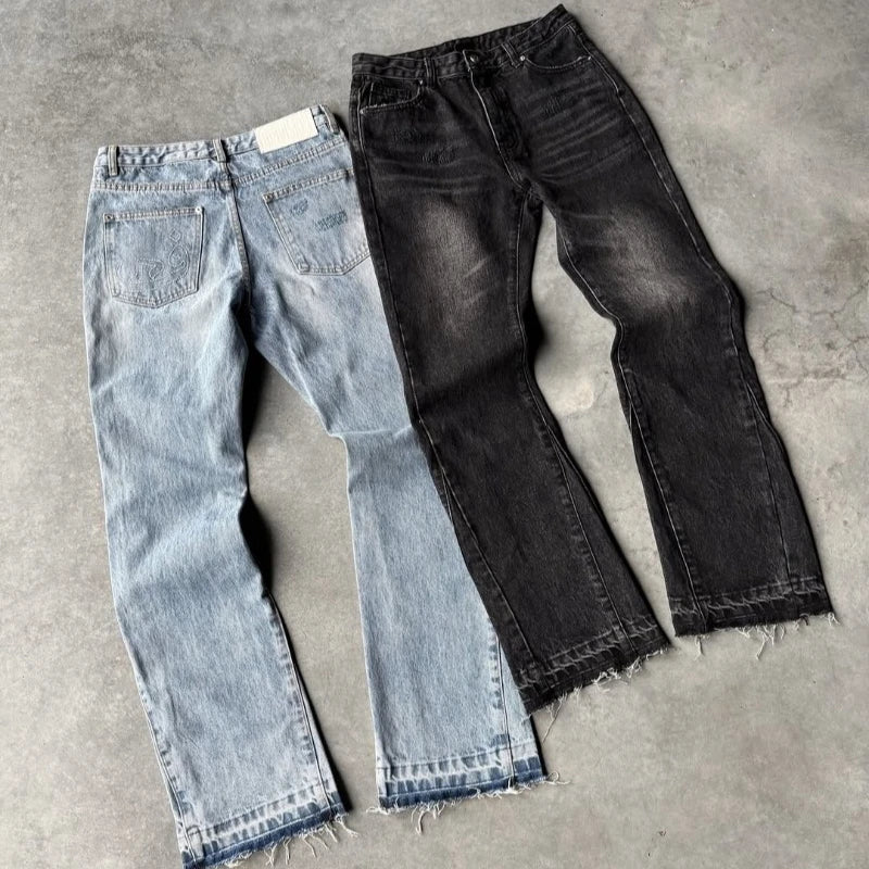 Men's Flared Denim Jeans for Casual Everyday Wear