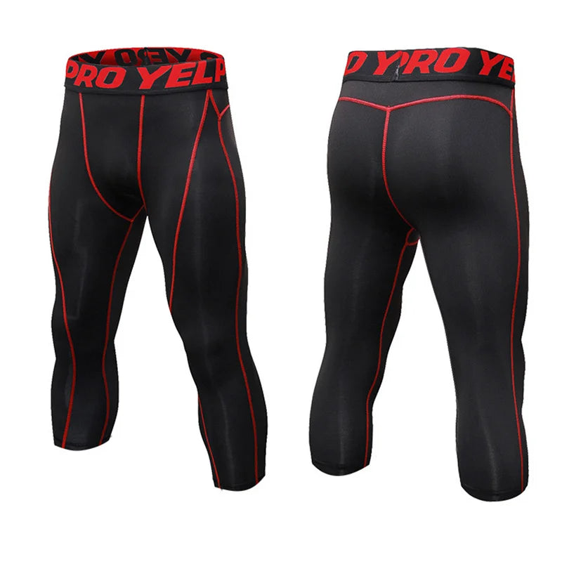 Men's Cropped Training Leggings for Gym and Running