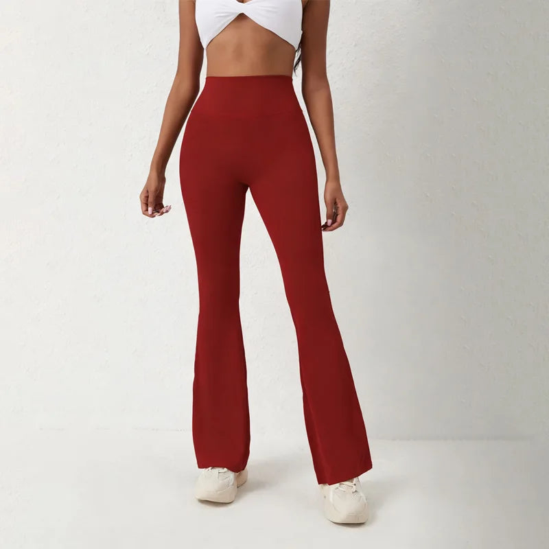 Women's Scrunch V Back Flared Leggings For Workout Outfits