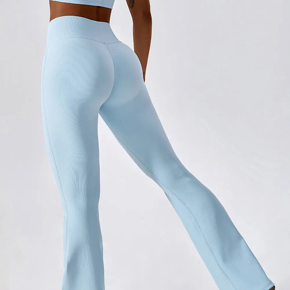 Women's Cross Waist Flared Leggings For Workout Outfits