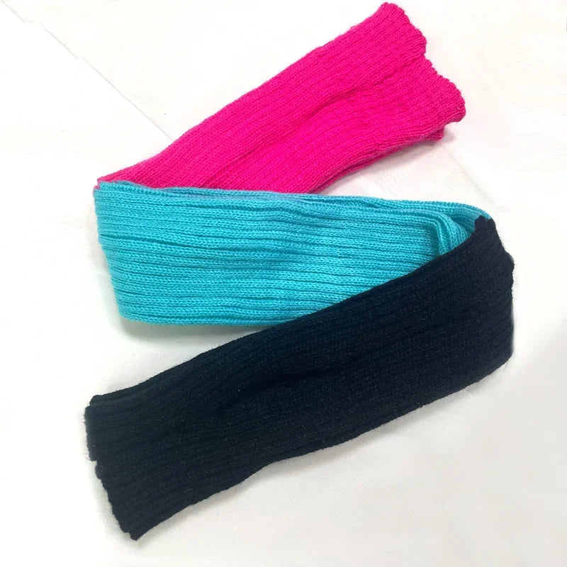 Color Block Ribbed Leg Warmers with Long Stirrup Shape