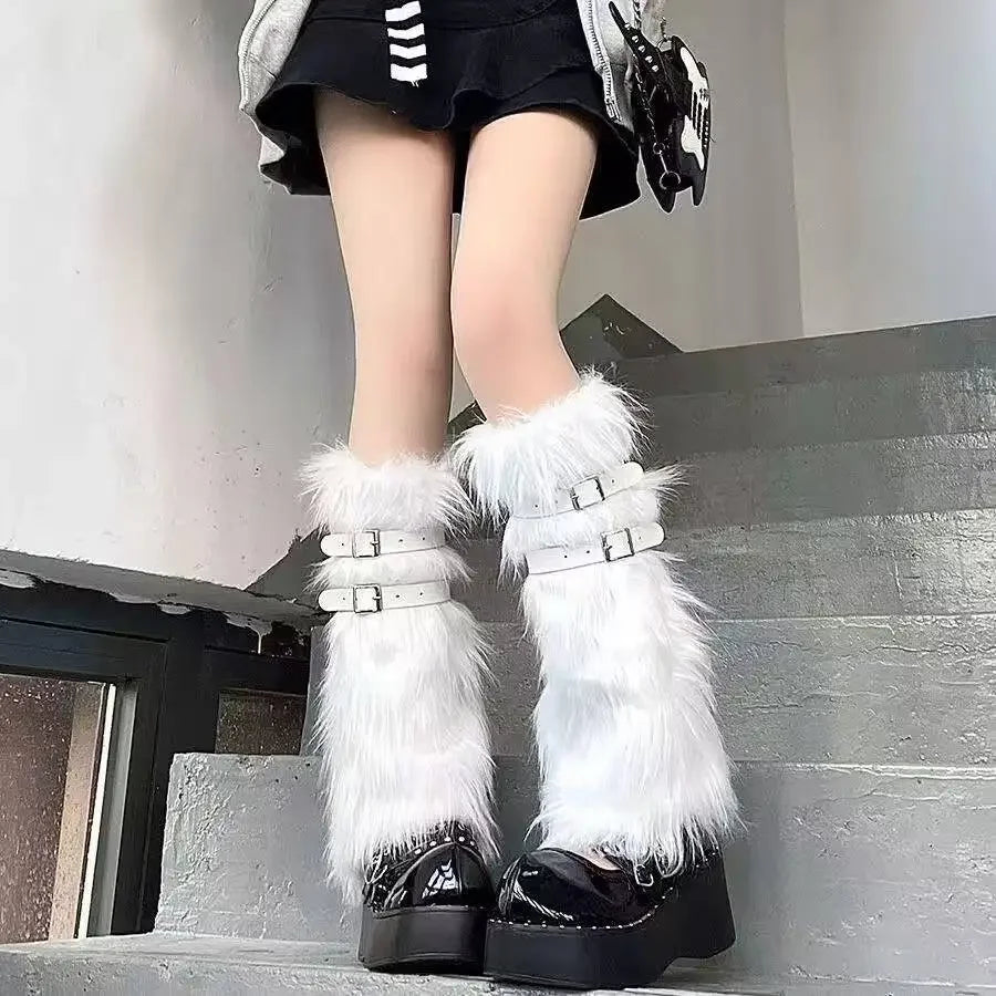 Flared Knit Leg Warmers with Slouchy Knee Length Shape
