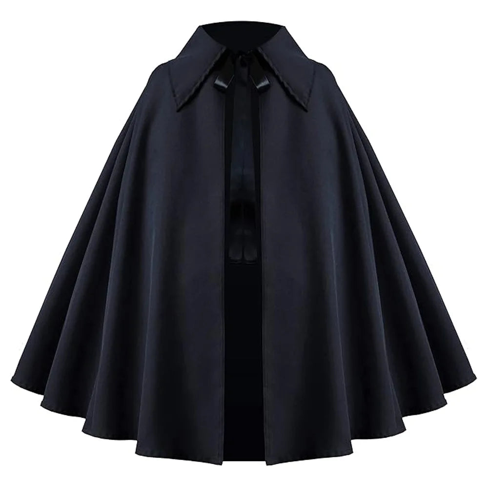 Short Hooded Velvet Cape for Layering over Outfits