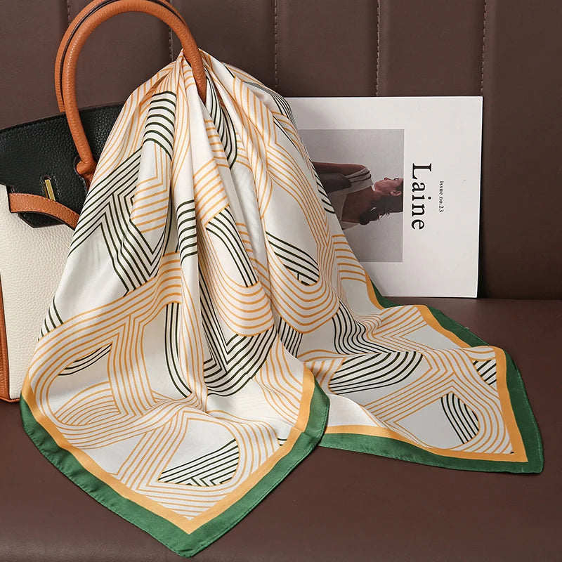 Printed Square Scarf with Floral and Graphic Pattern Options