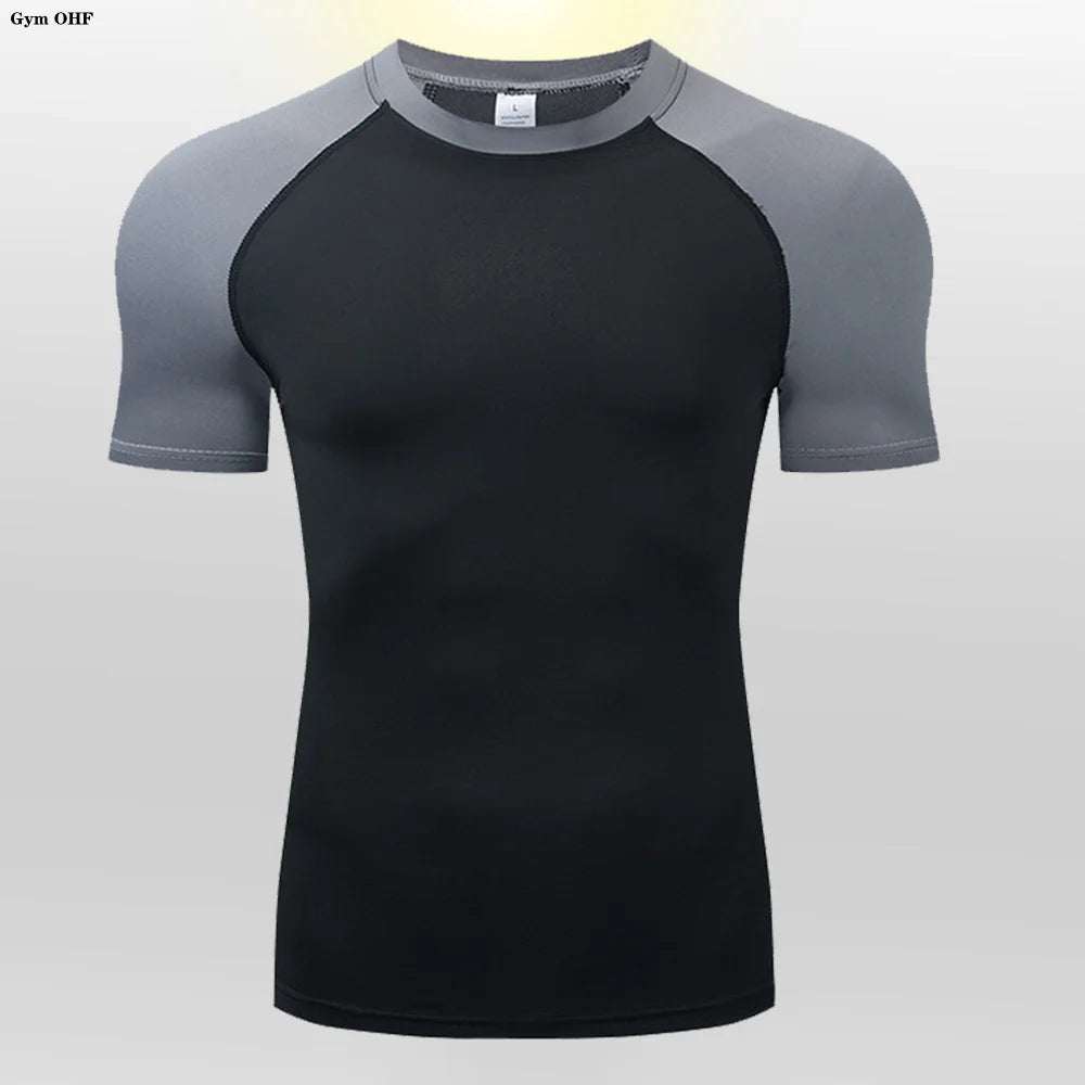 Fitted Crew Neck Short Sleeve Compression T Shirt