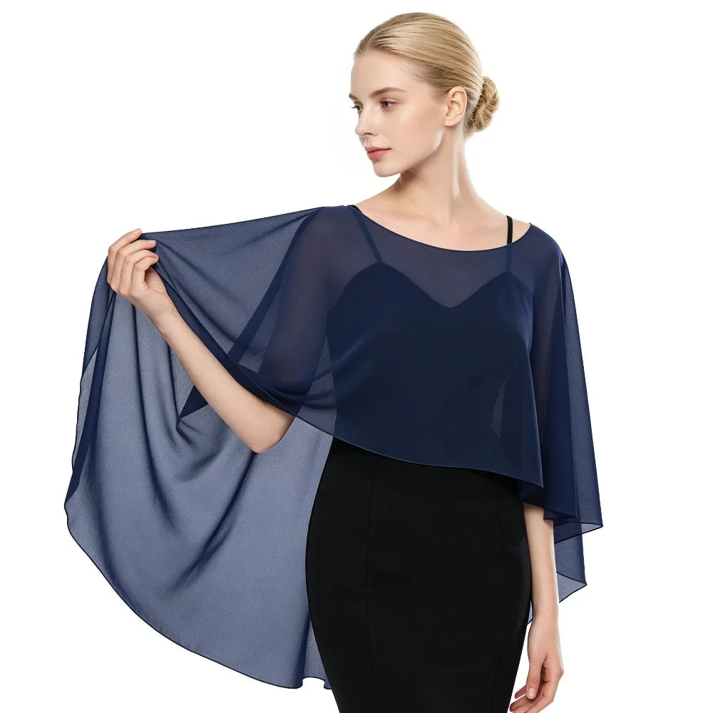 Sheer Flowing Drape Cape for Layering over Outfits
