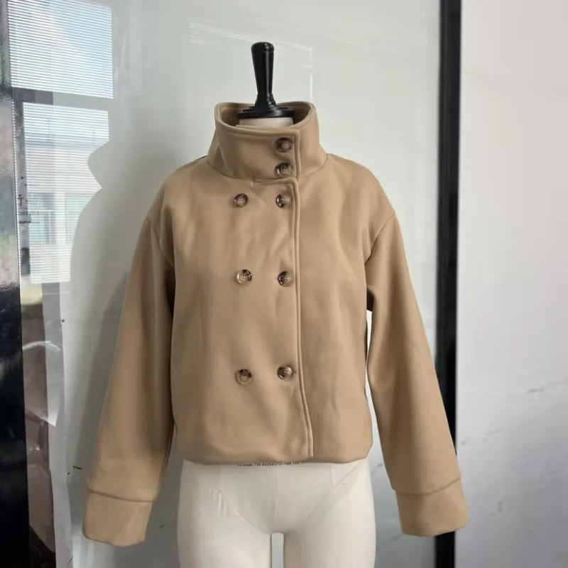 Women's Stand-Collar Button-Front Jacket