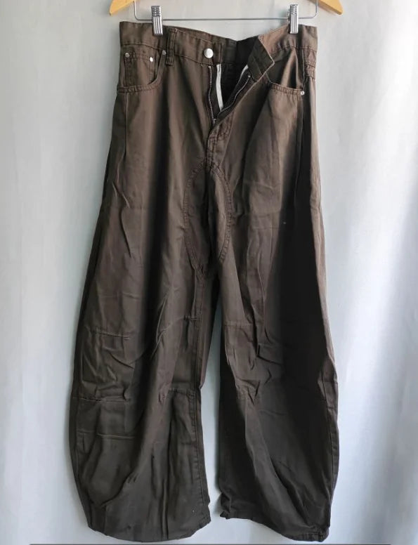 Women's Gray Loose Fit Wide Leg Denim Jeans