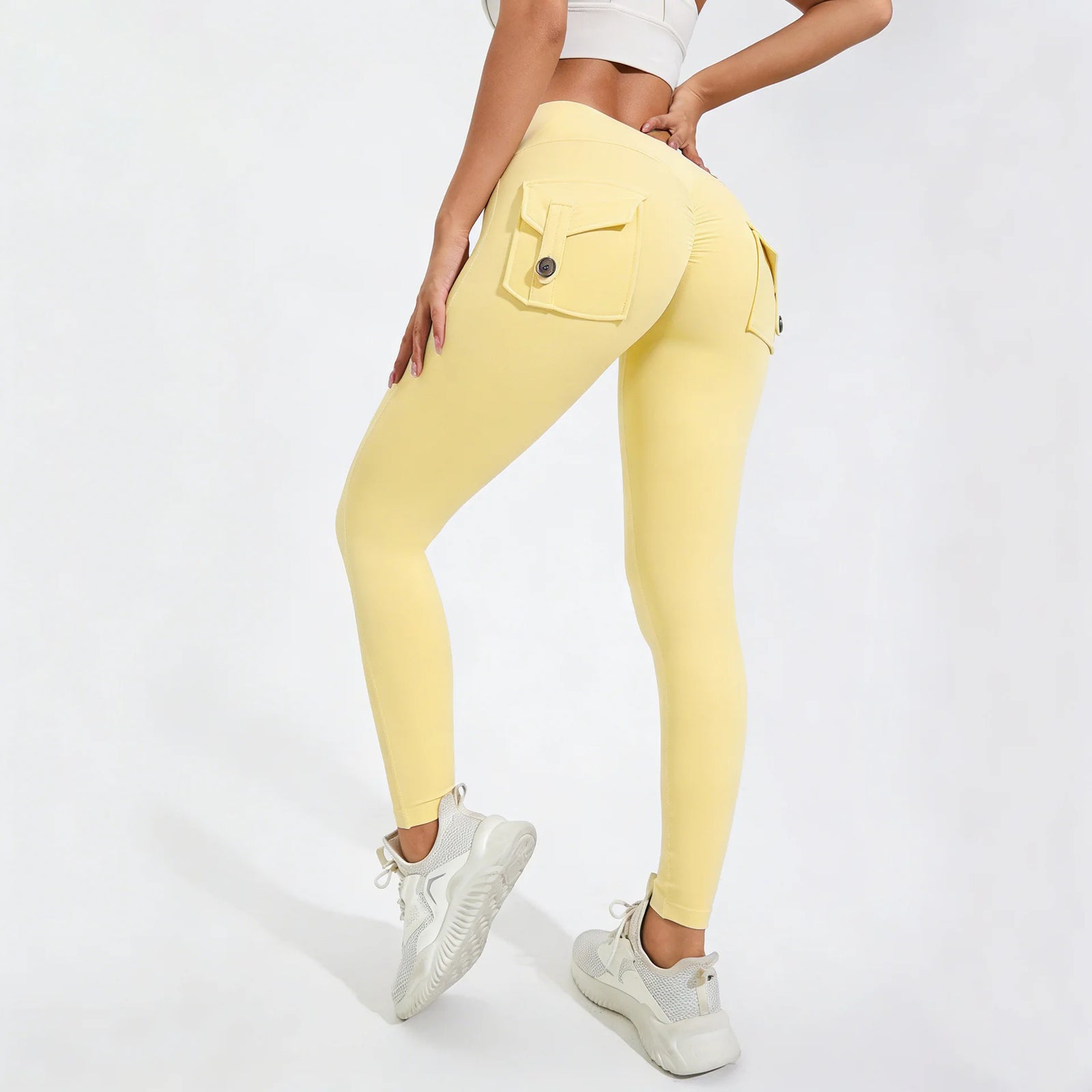 Women's Back Pocket Full Length Leggings For Workout Outfits