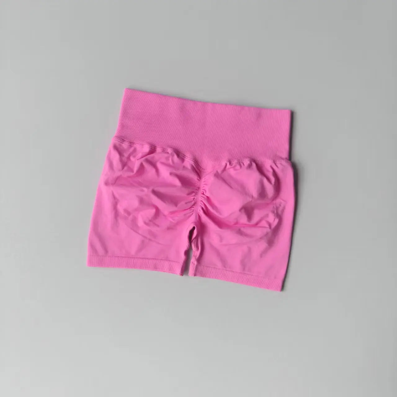 Women's High Waist Scrunch Back Polyester Shorts for Gym Workouts