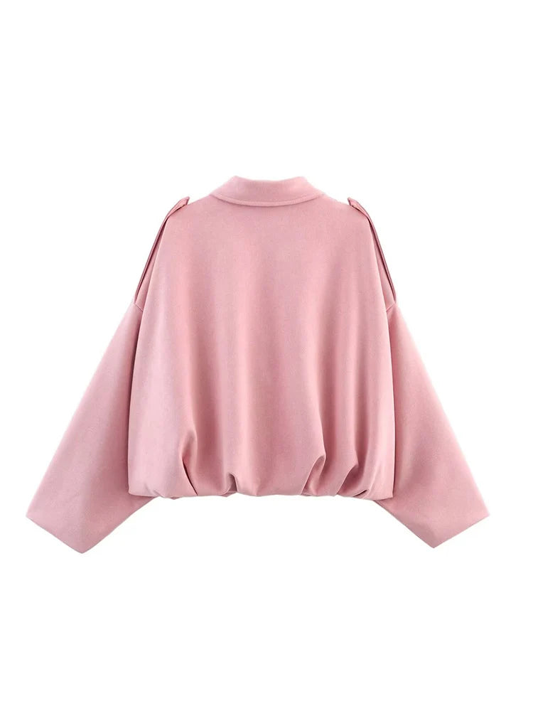 Women's Suede-Look Zip-Front Bomber Jacket