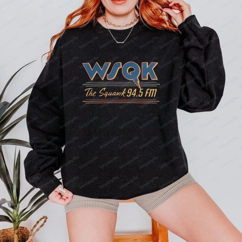Radio Graphic Long Sleeve Pullover Casual Sweatshirt for Layering