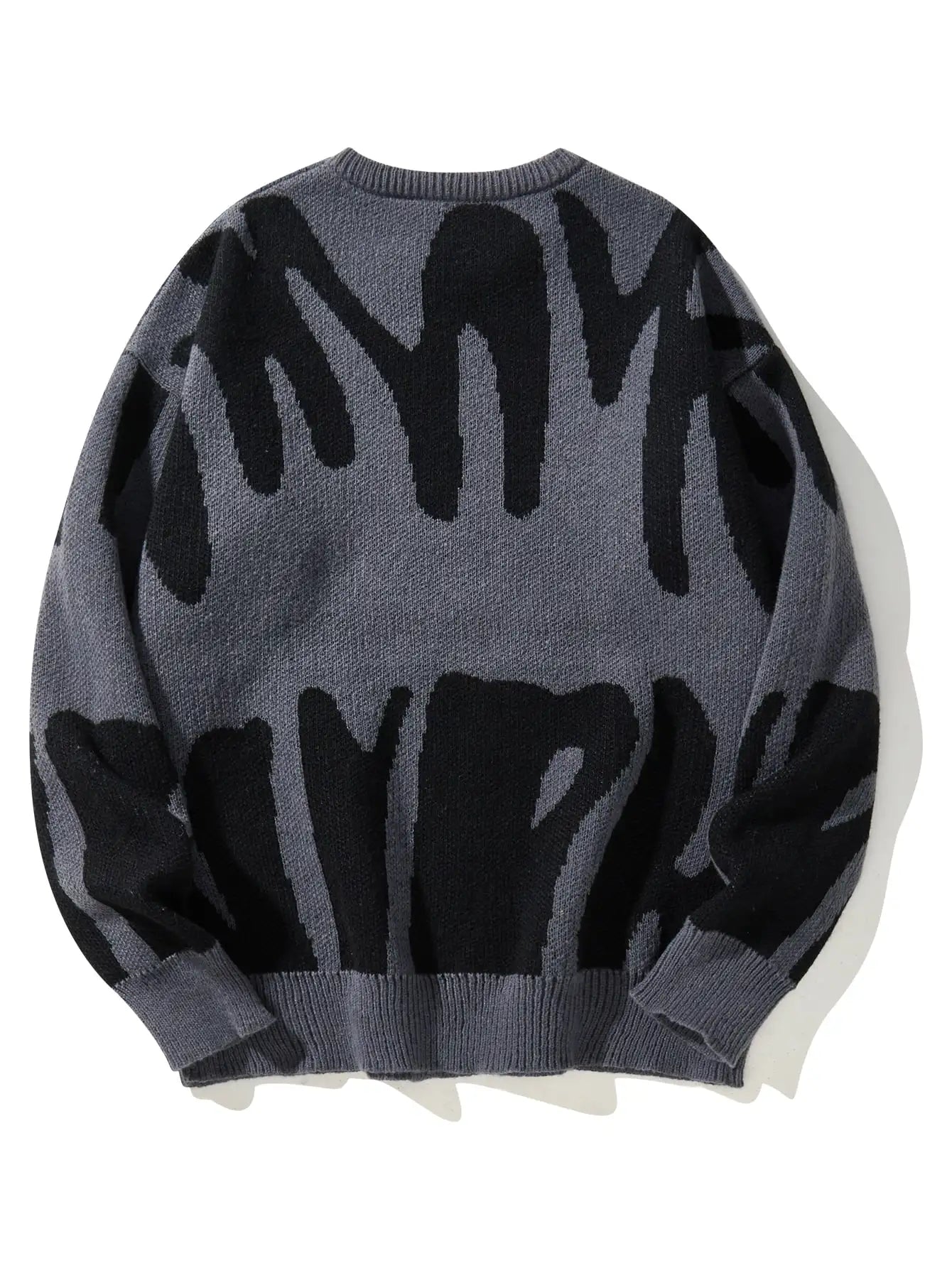 Men's Abstract Pattern Crew Neck Knit Sweater