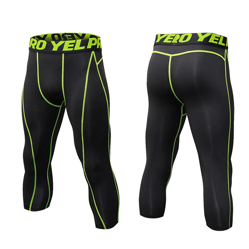 Men's Cropped Training Leggings for Gym and Running