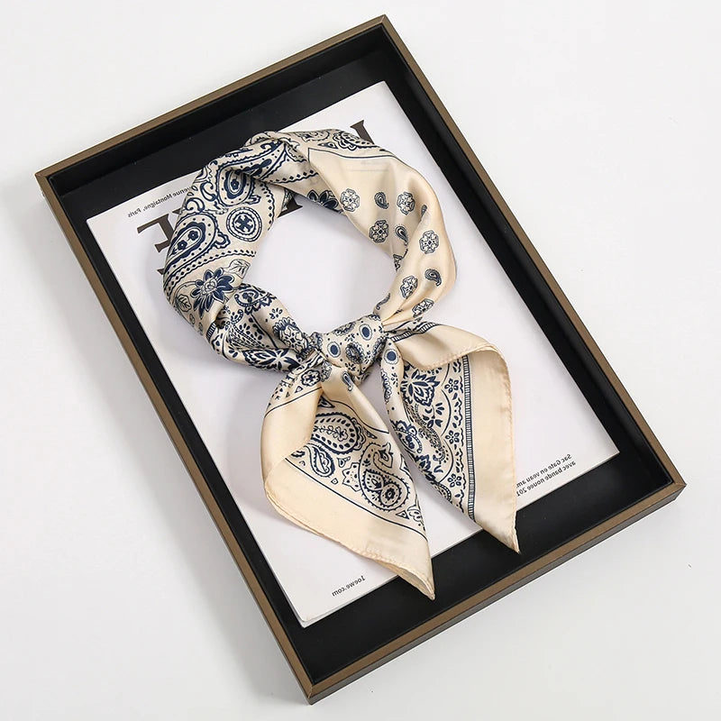 Printed Square Scarf for Hair Wrap and Neck Styling
