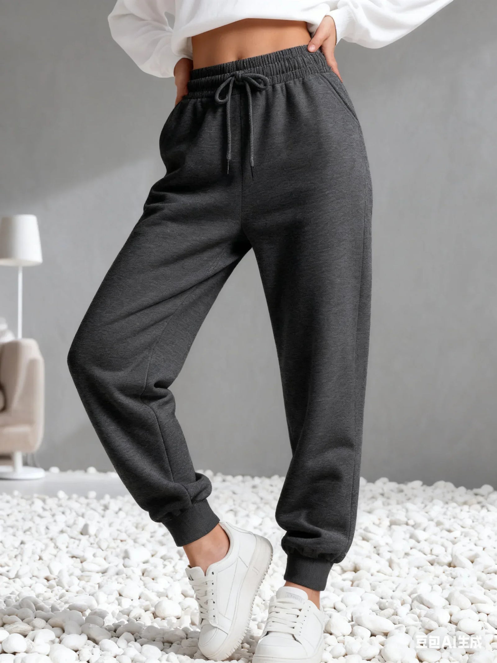 Full Length Drawstring Waist Casual Running Jogger Pants