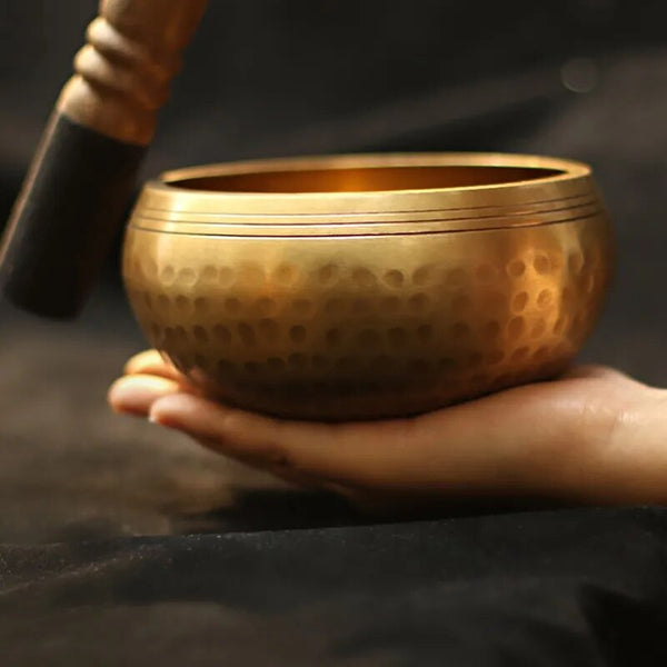 Nepal Tibetan Buddhist Bowl Handmade Singing Bowl Set Cushion Mallet Meditation Storage Bag Meditation Singing Bowl Feng Shui