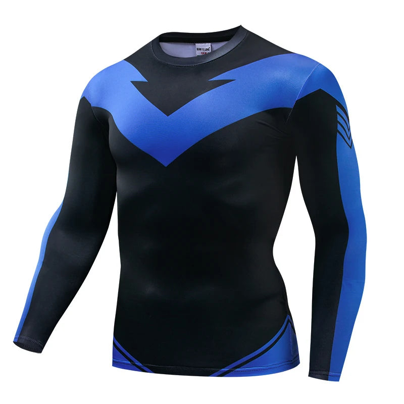 Fitted Sports Compression Shirt with Original Sleeve Style Options