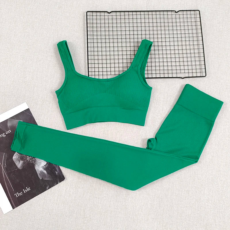 Women's Wide Strap Bra And Leggings Yoga Set