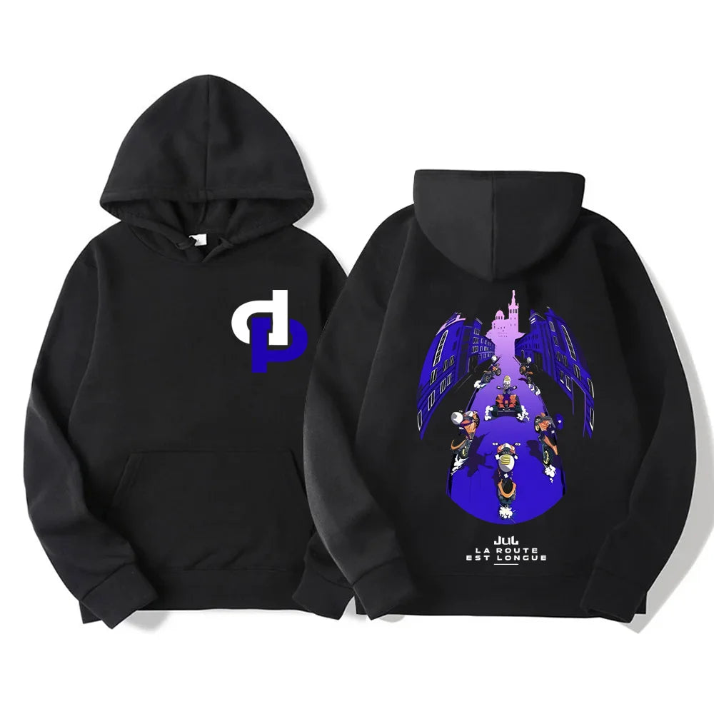 Long Sleeve Casual Hooded Sweatshirt with Relaxed Streetwear Styling