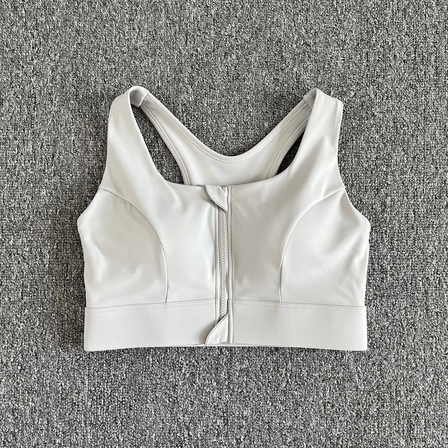 Women's Front Zip Keyhole Back Sports Bra