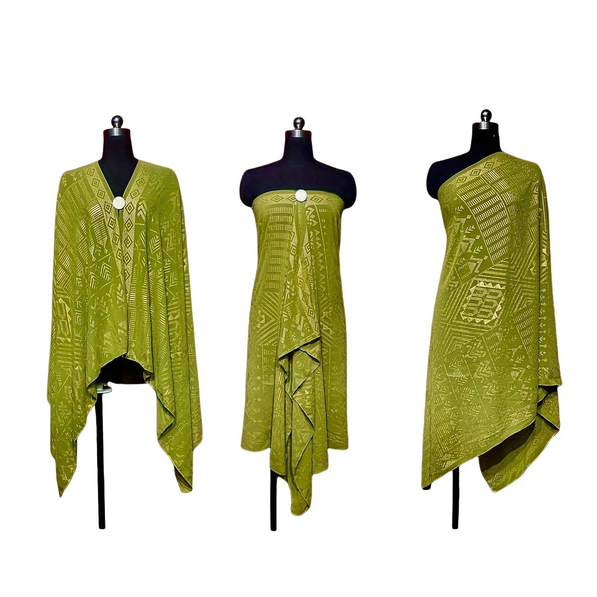 Gold Print Sheer Wrap Scarf for Layering over Outfits
