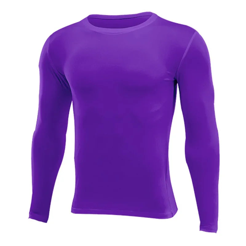 Fitted Crew Neck Long Sleeve Compression T Shirt