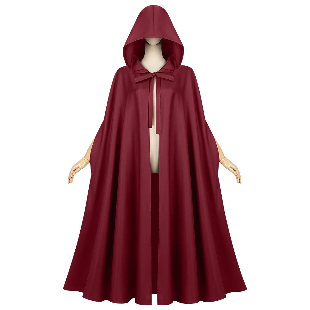 Long Hooded Tie Front Cape for Layering over Outfits