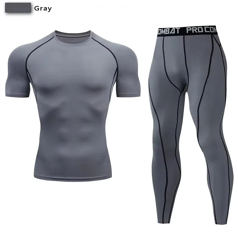 Men's Fitted Training Top and Leggings Set
