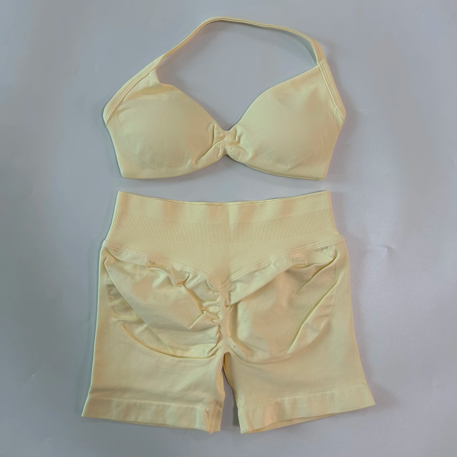 Women's Thin Strap Bra And Shorts Yoga Set