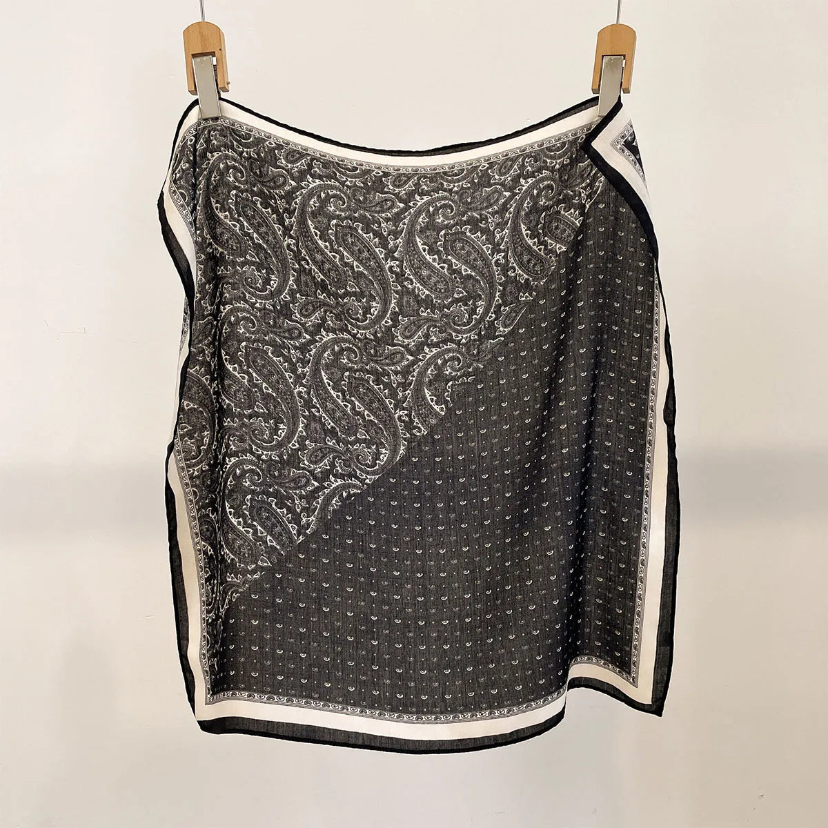 Printed Square Scarf with Polka Dot Pattern Options