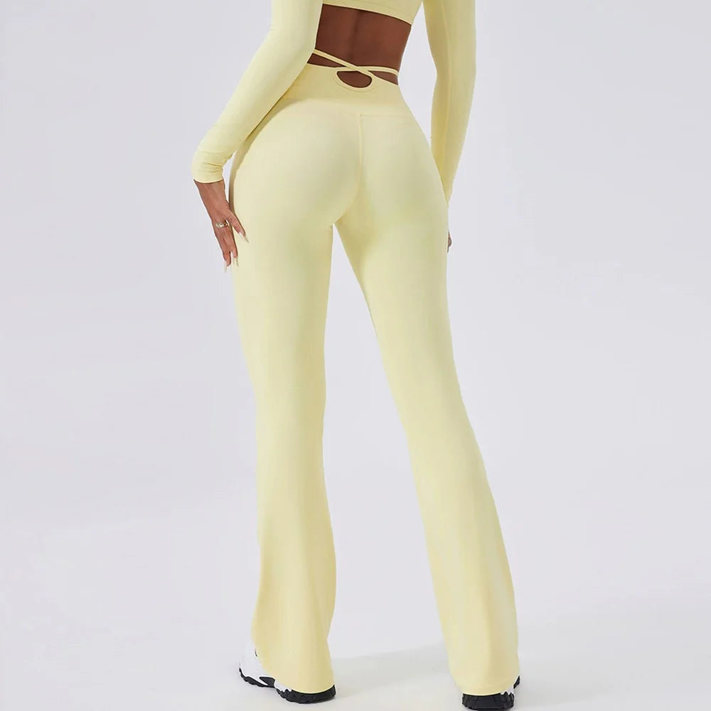Women's High-Waist Flared Workout Pants