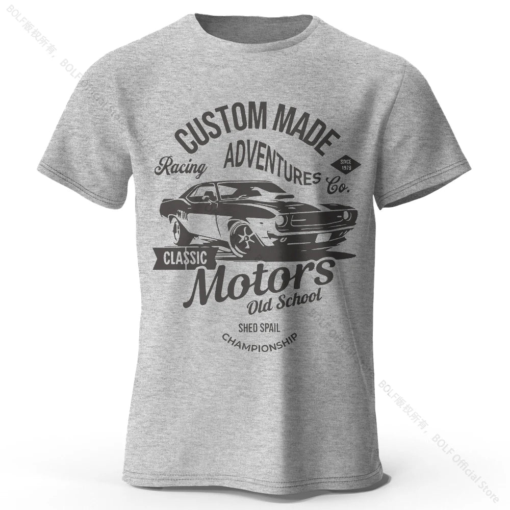 Men's Cotton Motors Graphic Short-Sleeve Oversized T-Shirt