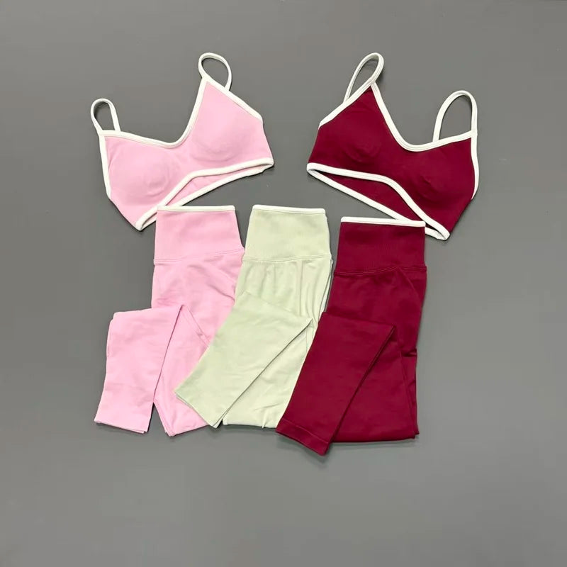 Women's Strappy Bra And Shorts Yoga Set For Workout Outfits