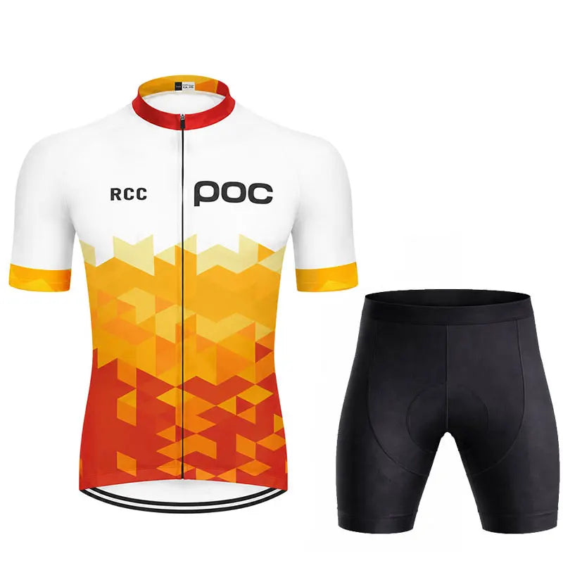 Men's Short Sleeve Cycling Jersey Set for Summer Road Bike Riding